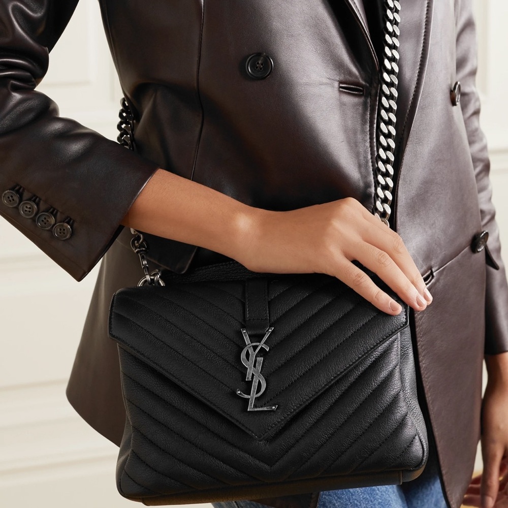 Saint Laurent Medium College Matelassé Leather Bag